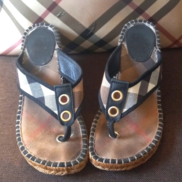 Burberry Shoes - 💯 AUTHENTIC BURBERRY  Nova Check wedges Size 6